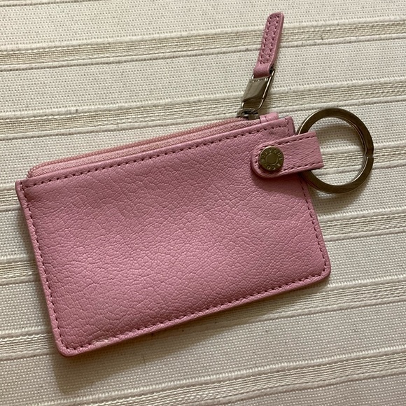 Tiffany & Co. Accessories - Tiffany & Co. Pink Leather Card Case with Key Ring EUC